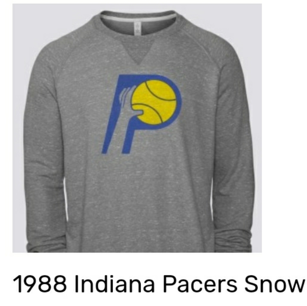 1988 Indiana Pacers Snow Heather Raglan Crew Neck